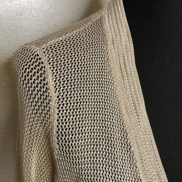 WHBM champagne open front open knit long cardigan size Extra Small XS - Picture 6 of 14